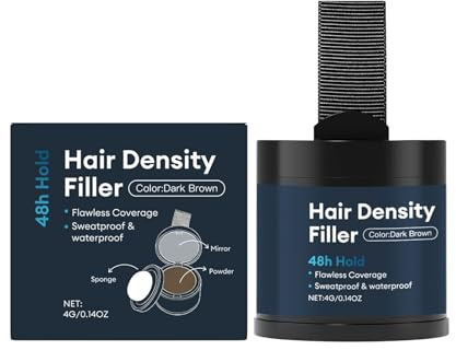 Rooted Hair Powder – Thinning Hair Concealer | Volumizing lightweight formula covers spot grigio patch receding hairline for men women grandparents dad mother waterproof stain resistant 4g