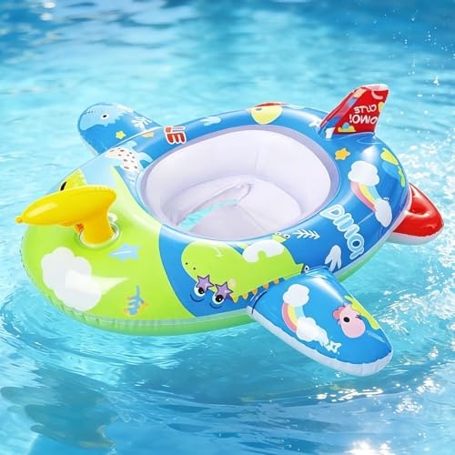 Flotador para Bebe, SilverCherry Anillo de Natación Inflable, Flotador de Bebé Asiento Natación, Anillo de Natación para Bebé, Flotador Bebé con Asiento and Pistola de Agua 6 Meses-3 Años (A)