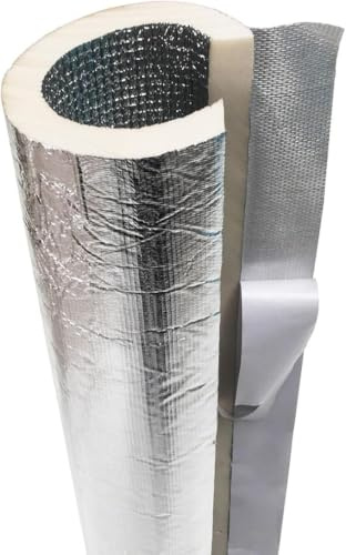 Revestimiento de aislamiento tubería anticongelante for exteriores, tubo espuma papel aluminio autoadhesivo con apertura Solar calor agua, cubierta autosellante(76mm*20mm*95cm)