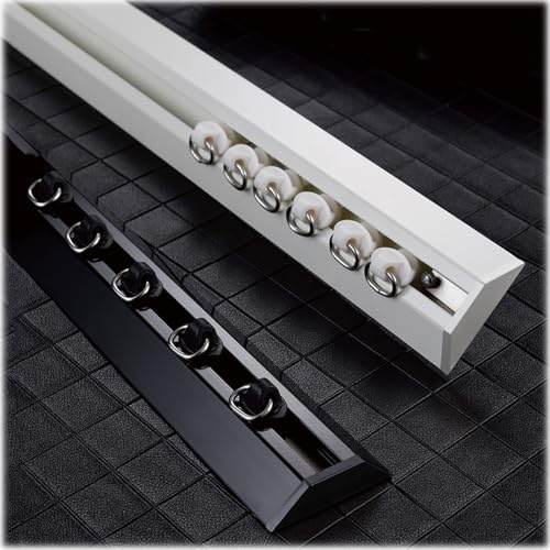 Riel de techo negro de 300 cm para divisor de habitación corrediza, sistema de riel de aluminio flexible de 90°, ideal para habitaciones y separación de espacios (2 x 150 cm)