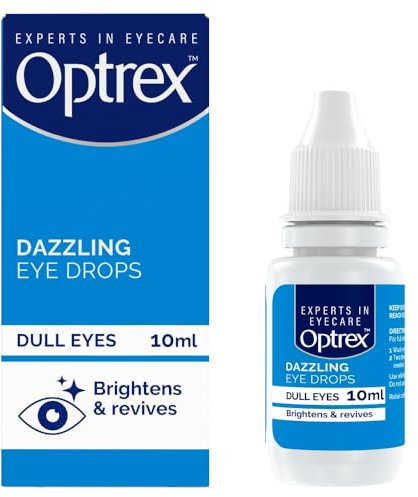 Optrex Eye Dew Dazzling Drops 10ml, 6 Pack - Brighten & Refresh Tired Eyes with Soothing Relief and Long-Lasting Hydration, Ideal Daily Use, Convenient Multi-Pack for Home/Travel