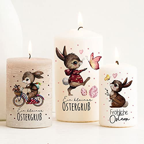 Ilka parey Kerzen Tattoo Ostern Osterhase Schmetterlinge Herzen - Kerzentattoos Ostern - A4 Stickerbogen DIY für Kerzen oder Keramik - Erschaffen Sie unvergessliche Ostermomente (kst58)