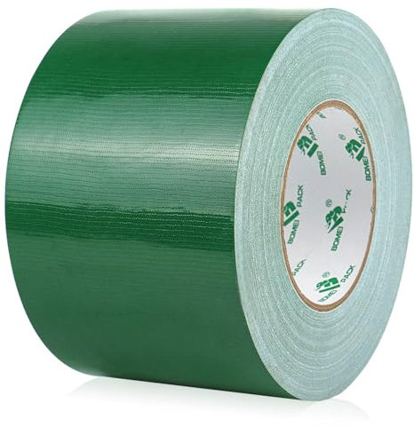BOMEI PACK Wide Green Duct Tape Reinforced 100mm x 50m Waterproof Heavy Duty Green Cloth Duct Gaffer Tape for Fixing Repairing,craft DIY