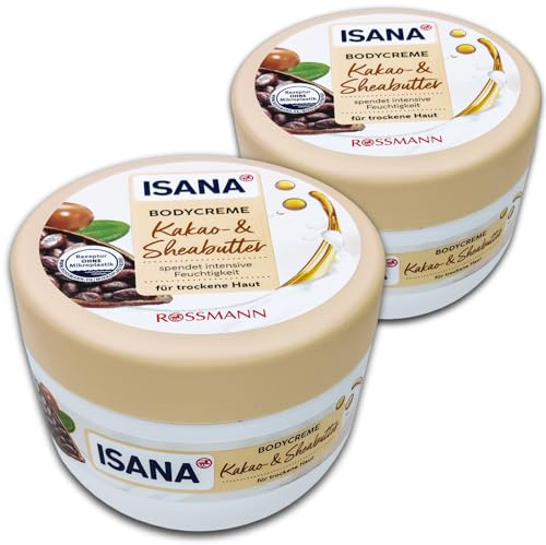 topDeal 2 er Pack ISANA Body Creme Kakao- & Sheabutter 2 x 500ml Körpercreme