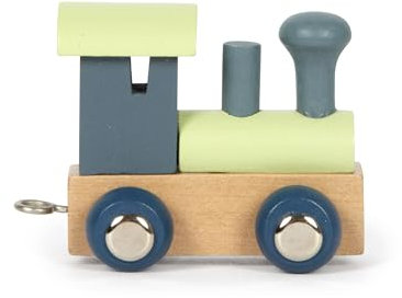 small foot Buchstabenzug Polar Lokomotive, Holzzug individuell kombinierbar, zum Dekorieren und Verschenken, blau, 12566
