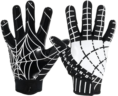 HLDD HANDLANDY Gants de football pour enfants avec poignée collante, gants de football extensibles pour garçons et filles