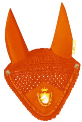 LeeQinersw Bonnet de Cheval pour Protection Contre Les Mouches, Équipement Équestre Pratique, Orange