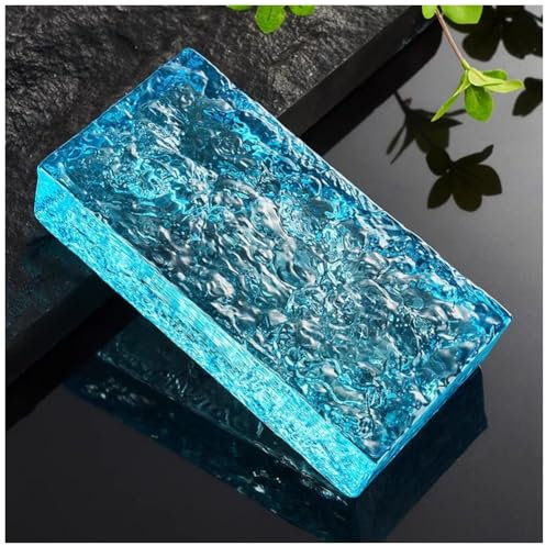 LXHELIVERY High Transparency Glasses Brick 1 Piece -Rectangular Solid Glass Brick -light Transmission & Allowing Privacy Can Be Used In Home, Office, DIY Project(Blue-b)