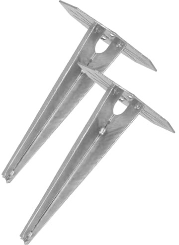 KOTARBAU® 2 estacas para iluminación de jardín, 190 mm, acero galvanizado, anclajes de tierra, anclajes para suelo, soporte de suelo para lámparas de jardín, manguito de suelo, anclaje para suelo