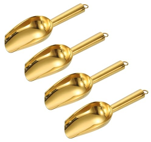 QUARKZMAN 4 Stück Metall Eisportionierer, 18cm x 6cm Edelstahl Eis Schaufel für Küche Party Bar Hochzeit Verwendung, Gold