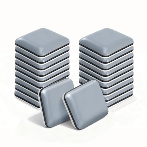 25 Pcs Almohadillas de Teflón PTFE para Mueble Autoadhesivo,30mm Deslizadores para Muebles Pesados, Patines de Mueble, Deslizadores de Teflón para Alfombras Muebles Sillas Sofás(Cuadrados)