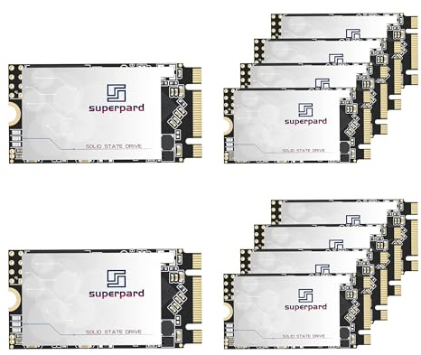 Superpard M.2 2242 64 GB 10PACK intern SSD-hårddisk 42 mm, SATA III 6 Gb, 3D NAND, B+M Key Internal Solid State Drives för Ultrabooks, bärbar dator och stationär dator