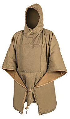 Helikon-Tex Swagman Roll Military Poncho, Bushcraft Line - Multi-purpose Rain Poncho & Emergency Cape - Survival and Military Gear - Woobie Blanket & Jacket (Coyote)