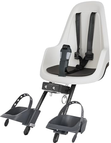 BOBIKE 8012500002 Go Mini Seggiolino Bici Anteriore per Bambini e Neonati per Tubo Sterzo – Sicuro, Regolabile, Confortevole e Elegante per Bambini da 9 Mesi a 3 Anni, Fino a 15kg, Vanilla Cupcake