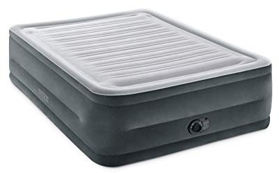 Intex 64417ED 22in Queen Dura-Beam Comfort Plush High-Rise Inflatable Air Mattress with Built in Pump for Travel and Camping, 600lb Weight Capacity