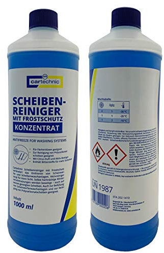 2x 1Liter cartechnic Scheibenreiniger mit Frostschutz-Konzentrat, Auto Scheibenfrostschutz, Frostschutzmittel auch für Scheibenwaschanlage