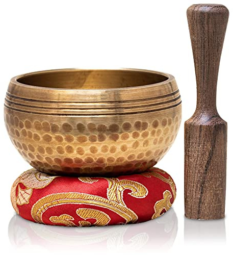 Tibetan Singing Bowl Set 3 inch ~ Meditation Sound Bowl hand Hammered in Nepal For Yoga, Meditation, Mindfulness, Healing & Chakra balancing~