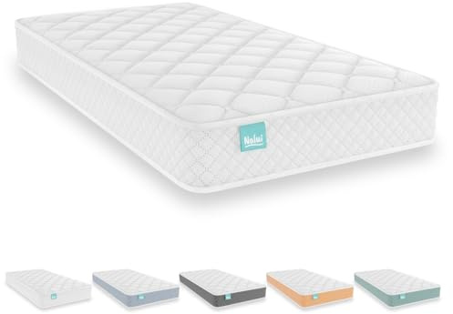 Nalui - Colchón Cuna Viscoelástico 60 x 120 cm Baby One Núcleo HR Adapt Foam, Tejido 3D Transpirable y Tejido Strech Hipoalergénico, Certificado Oeko-Tex® | Hecho en España. Altura ±12cm, Blanco