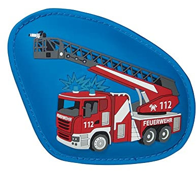 Step by Step Magic MAGS Flash „Fire Engine Buzz“, Feuerwehrauto, mit Leuchteffekt, als Ergänzung für den Schulranzen oder Vorschulrucksack, blau-rot