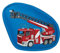 Step by Step Magic MAGS Flash „Fire Engine Buzz“, Feuerwehrauto, mit Leuchteffekt, als Ergänzung für den Schulranzen oder Vorschulrucksack, blau-rot