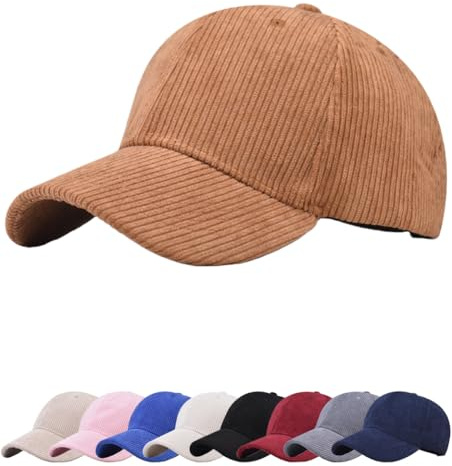 Cozyan Winter Baseball cap Cappello Invernali Cappellino in Poliestere Cappellino da Baseball Classic Unisex Cappello da Sole in Velluto a Coste Regolabile con Visiera Curva Berretto per Sport Caldi
