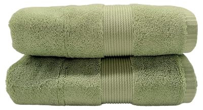 Maisonette Pure 100% Baumwolle Handtücher (50 x 100cm, 2er-Pack) - Gesicht, Hand Grün Handtücher für Badezimmer & Kleine Gästehandtücher