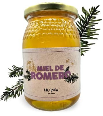 Miel Cruda de Romero 100% Pura - 500gr - Miel Natural Artesanal elaborada por nuestros Apicultores de la Sierra de Espadán en Castellón - Tradición y Legado de nuestra Tierra