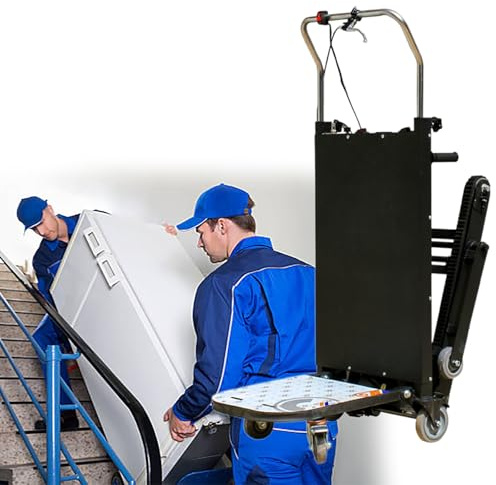 GESAIDES Carretilla Elevadora Eléctrica para Subir Escaleras, 1100 LB, 2980 W, con Orugas de Goma para Mudanzas, para Trabajo Pesado