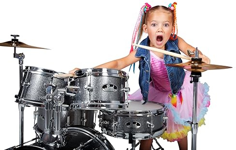 Pearl RSJ465CC708 Roadshow Jr. 5 piece Drum Set w/Hardware and Cymbals, 16/13/10/8/12, Grindstone