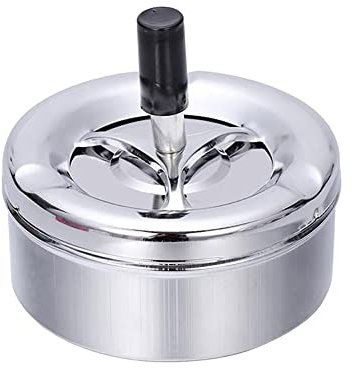 T&F Pack of 1 rotary ashtray, press ashtray, wind ashtray, 9.5 cm diameter.