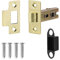 Decoranddecor 2.5 Inch Tubular Mortice Latch for Internal Doors, Fire Rated - 1 Pack - 44 mm Back Set - 64 mm Overall Length - Polished Brass