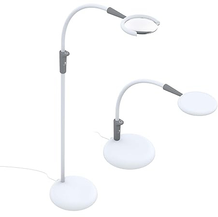Daylight Company - Magnificent Pro - Magnifying lamp, Bright 6,000K Daylight LEDs, CRI 95+, 3 in 1 Lamp, 1.75X semi-Rimless Lens, Lumens: 600, White