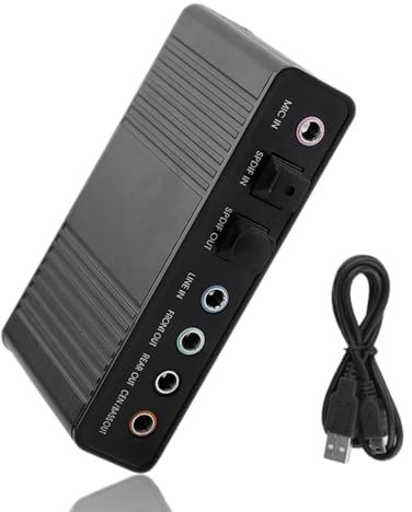 Tarjeta De Sonido De Audio, USB 2.0 Tarjeta De Sonido Externa 6 Canales 5.1 Surround Óptico S/PDIF Adaptador De Tarjeta De Sonido De Audio Para PC Grabación De Computadora Portátil Compatible Con Wind