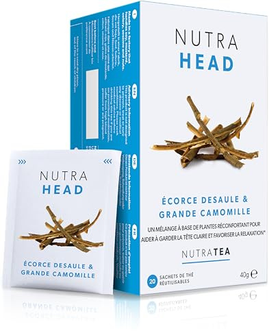 Nutra Tea NUTRAHEAD, té de relajación de la cabeza apoya el descanso natural y el bienestar, té de lavanda para un sueño reparador, 40 bolsas de té reutilizables, té de dormir con lavanda y menta