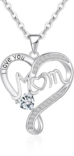 Tusuzik Regalo Natale Mamma Collana Argento 925 Zircone Gioiello Festa Originale Compleanno