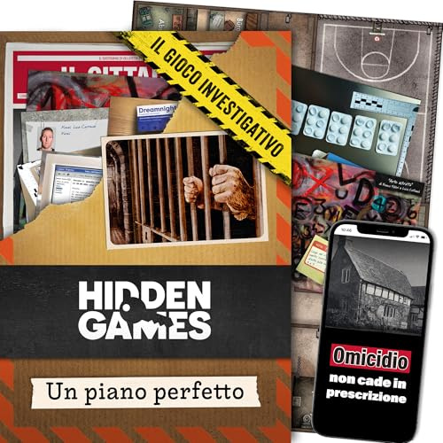 Hidden Games Luogo del Reato - Un piano perfetto - Gioco investigativo, tipo Escape Room da tavolo, giochi nascosti, risolvi un caso, caso da risolvere, giochi da tavolo per 2