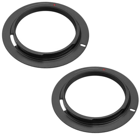 The Lord of the Tools 2 Pezzi Adattatore Per Montaggio Obiettivo In Lega Di Alluminio Per Obiettivo M42 Compatibile Con PENTAX K-5 K-3 Diametro Esterno 60 Mm Diametro Interno 41,1 Mm Nero