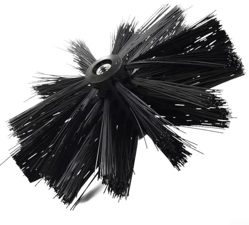 Dryer Vent Brush, M8 Thread Flexible Lint Brush Head, Dryer Duct Cleaning Kit Chimney Sweep Kit, Chimney Lint Remover for Cleaning Chimney Pipe, Nylon Bristle Head(150mm) (150mm Dia)