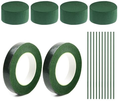 4 Pieces Of Floral Foam Blocks, 2 Rolls Of Tape, 10 Flower Poles, Flower Arrangement Supplies, Diy Bouquet Kit, Floral Tray