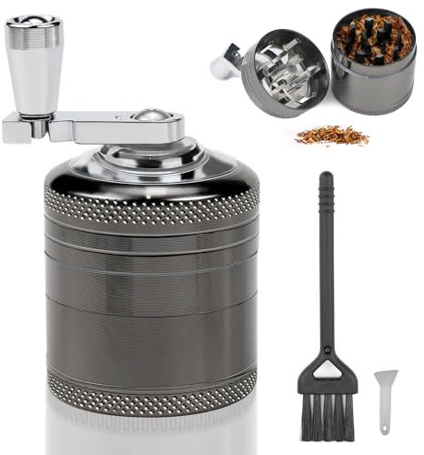 Smerigliatrice Macinaspezie Manuale Grinder di Spezie Smerigliatrice per Erbe a Manovella Spezie Erbe Grinder con Manovella Per Erbe Secche e Spezie Per Uso Domestico