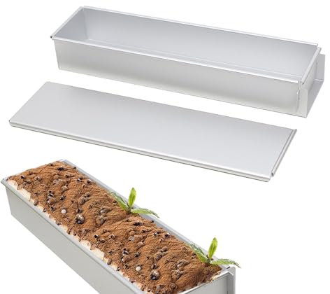 Teglia rettangolare, tortiera rettangolare - Stampo tiramisù con coperchio in metallo | Stampo Mousse, Stampo Pasticceria, Coperchio Removibile per Pane, Cheesecake, Creation D