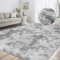 ZRSDIXKI Teppich Grau Teppich Wohnzimmer 160x230CM - Hochflor teppiche Wohnzimmer Waschbar Anti-Rutsch Extra Große Carpet die für Schlafzimmer, Studentenwohnheime, Kinderzimmer, Büros