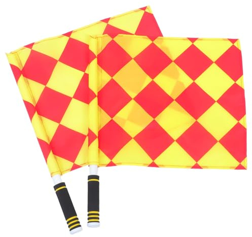 TOYANDONA 2pièces Kit Arbitre Débutant Drapeaux Portables Pour Événements Sportifs Avertissement Drapeaux Pour Arbitre De Football Juge De Ligne De Volley-ball Outil De Signalisation Pour Co