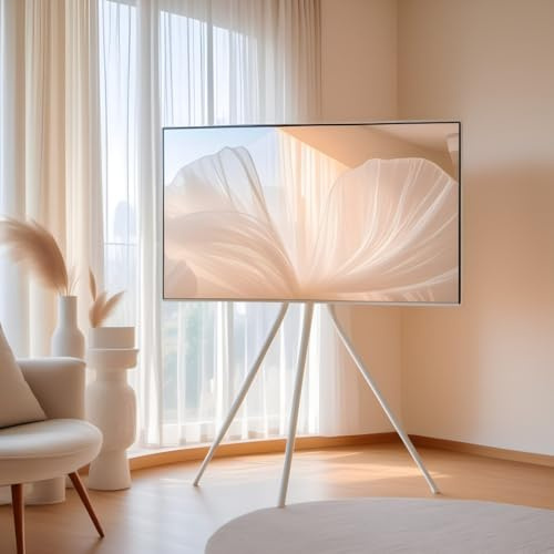 Bananaww Porta TV da Terra Mobile Base treppiede con Morsetti per Cavi,Supporto TV Parete per Tvs 32 50 60 75 Pollici,Carrello Massimo 110 Lbs Supporto TV Universale