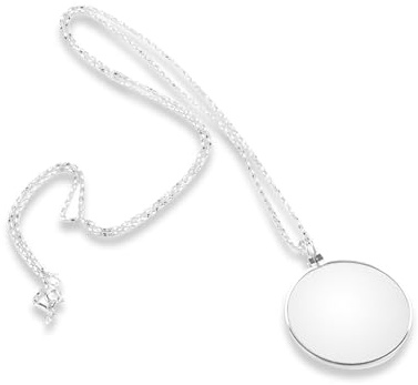 Catenina Gioiello con Ciondolo a Lente D'Ingrandimento,Lente Portatile Lente da Monocolo con Collana Sospesa con 5 X Lente Di Ingrandimento per Libri Gioielli da Lettura Ricamo Artigianali (Argento)