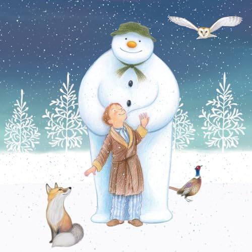 Anniversary House 20 Pack Official The Snowman™ Woodland Friends Lunch Napkins 3ply | Christmas | Disposable Paper Napkins for Table Decoration or decoupage| Festive Party Serviettes 33 x 33cm | PJ038