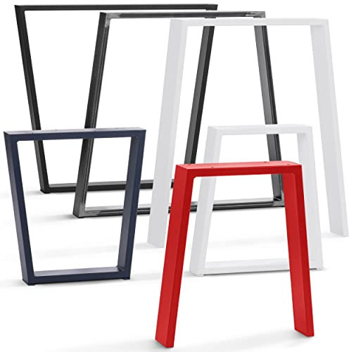 HOLZBRINK Tischbeine Trapez für Esstisch/Schreibtisch, 50/70x72cm, Schwarz, 1 Stück, HLT-20-C-EE-9005