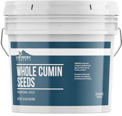 Earthborn Elements Whole Cumin Seeds 1 Gallon Bucket, Aromatic Spice, Warm Flavor