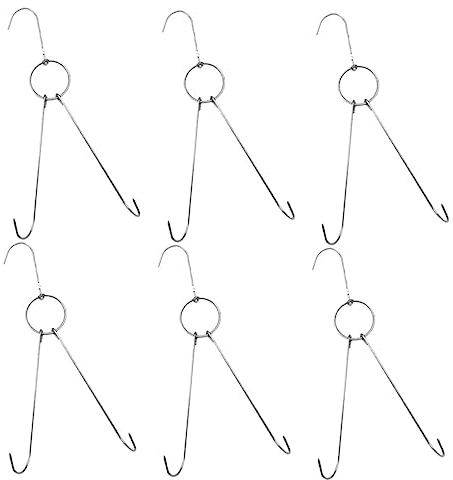 HAKIDZEL 6pièces Crochet à Viande Acier Inoxydable Pour Séchage Et Rôtissage Hanger Pour Bacon Grill Et Fumage Diamètre