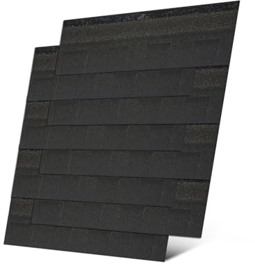Roofing Shingles Black-Architechtural 8-Pack 39.4x13.4,Asphalt Shingles for House Shed Roof Tiles Repair Decor